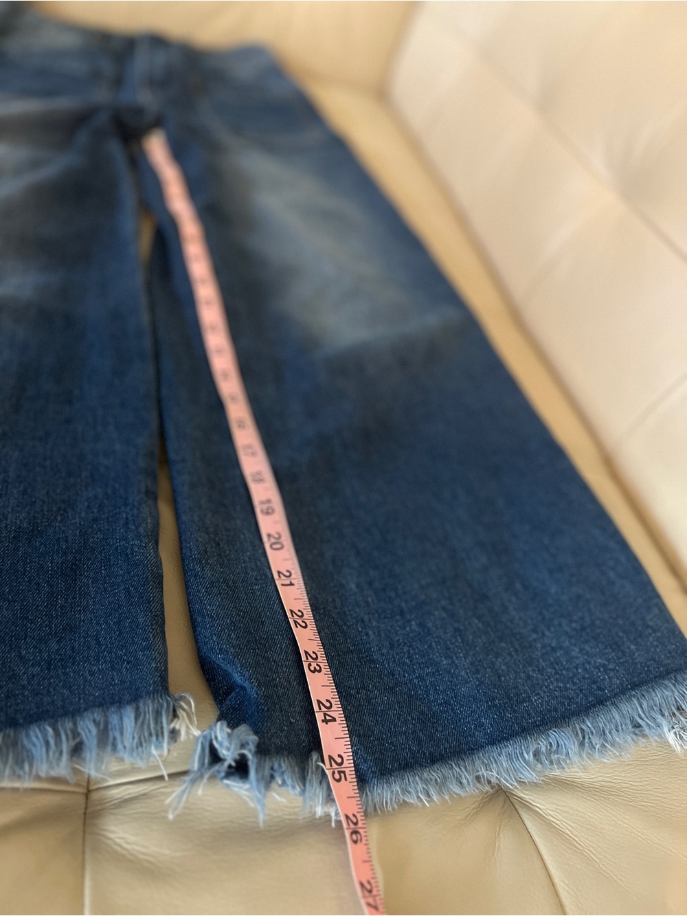 Sage & Fig Braided-Trim Wide Leg Jeans in Dark Blue Medium - Picture 9 of 14